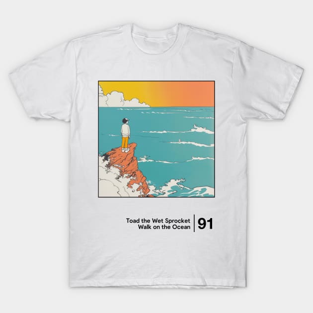 Walk On the Ocean / Minimal Style Graphic Artwork Design T-Shirt by saudade